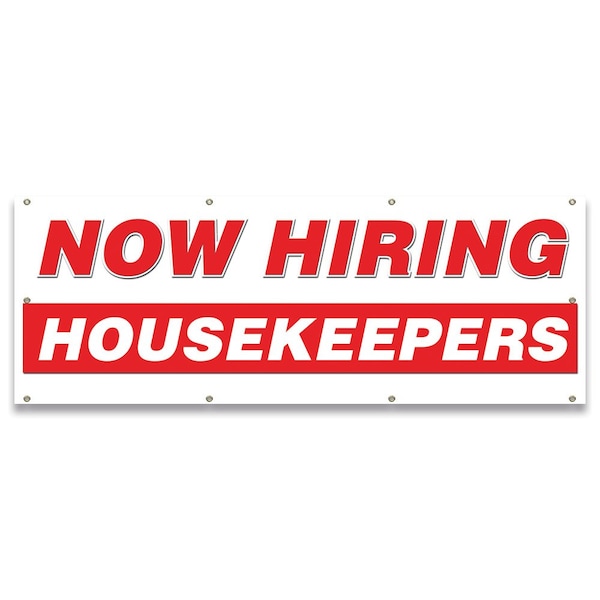 Now Hiring Housekeepers Banner Apply Inside Accepting Application Single Sided